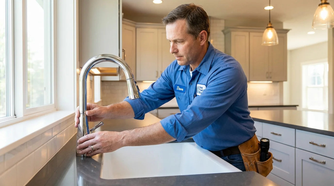 Kitchen faucet installation by Johns Plumbing LLC in Corydon